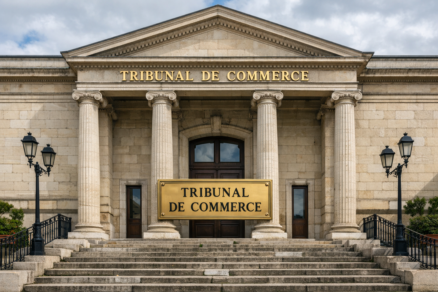 Tribunal de commerce fran&ccedil;ais avec colonnes, lieu de validation des transferts de licence 4 pour les communes