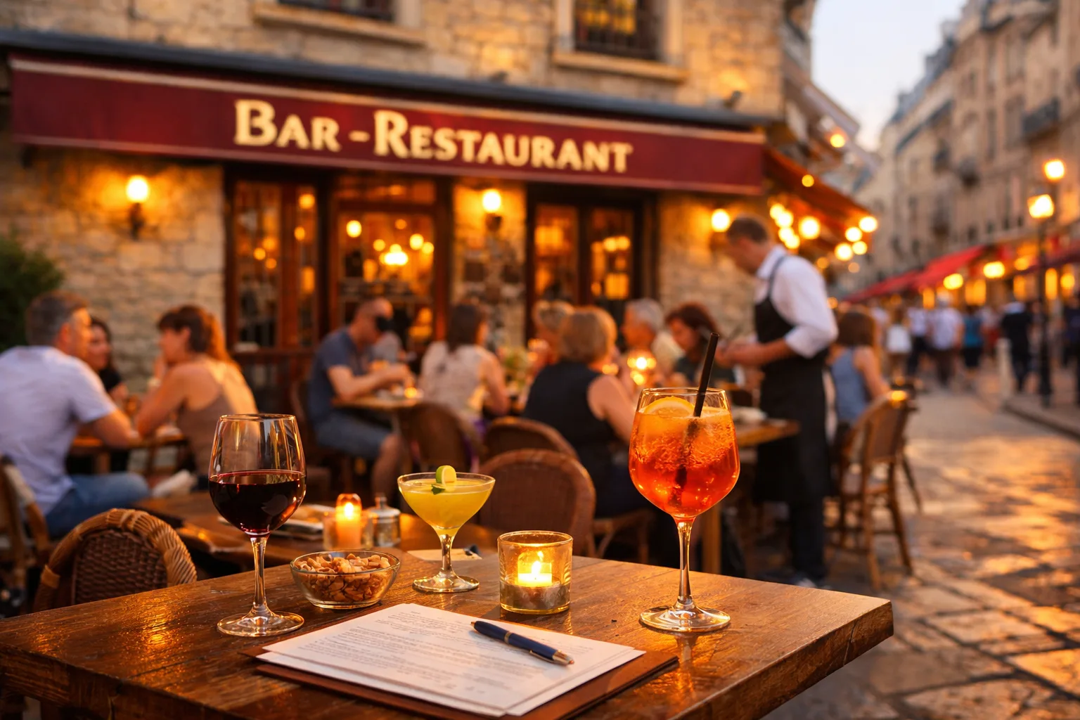 Terrasse de bar-restaurant, résultat d'une acquisition réussie de licence 4